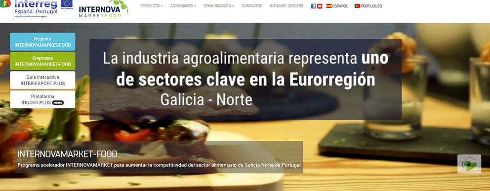 Web del proyecto Internovamarket Food.