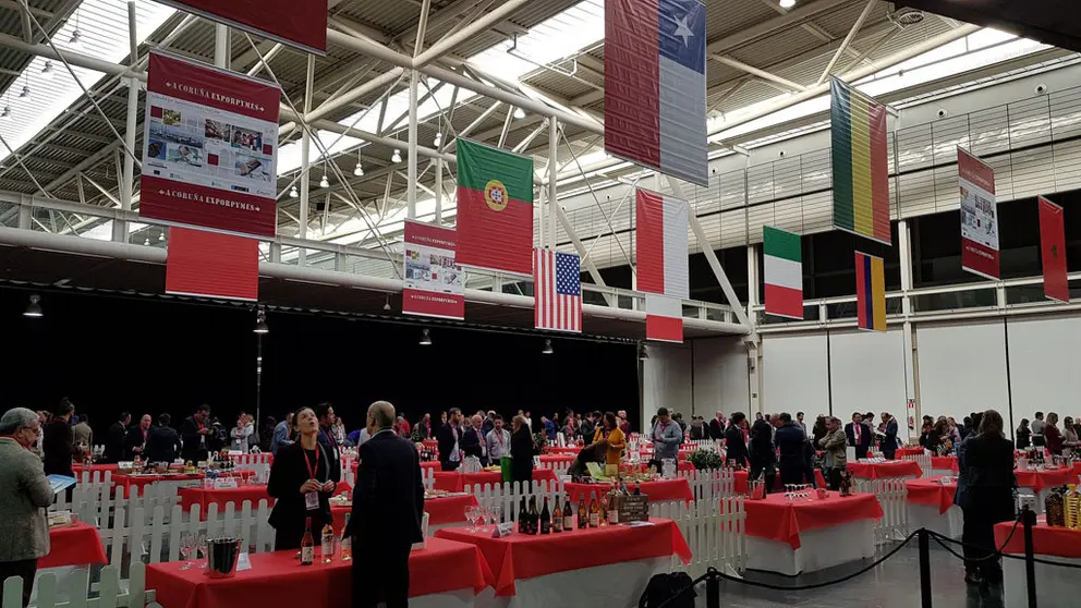 Stands de las compañías gallegas en Expocoruña durante la celebración de Exporpymes.