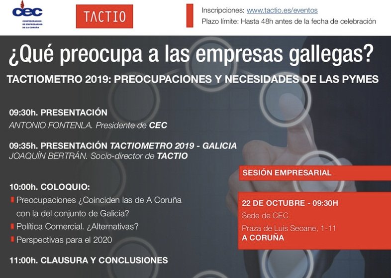 Este martes 22, presentación del Tactiómetro 2019 en la sede de la CEC en A Coruña.
