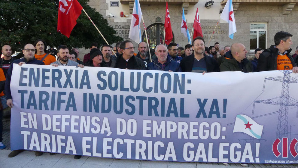 Unha anterior protesta da CIG en defensa dunha tarifa industrial para Galicia./CIG.