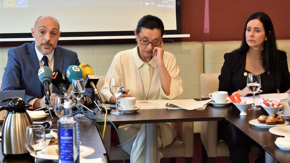 Sergio Prieto, Maica Larriba y Patricia García presentaron el informe de comercio exterior de Galicia en 2019.