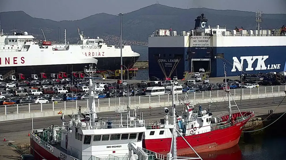 Terminal de mercancías de Bouzas, donde sigue el trabajo estos días.