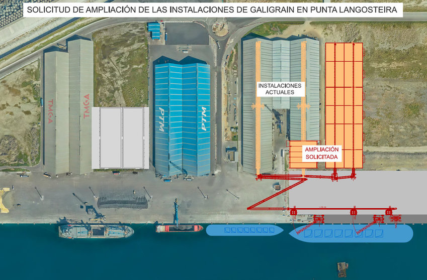 Proyecto de ampliación de las naves de Galigrain en el Puerto Exterior de A Coruña.
