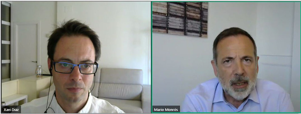 Xabier Díaz y Mario Monrós, de la consultora Tactio, en un momento del webinar.
