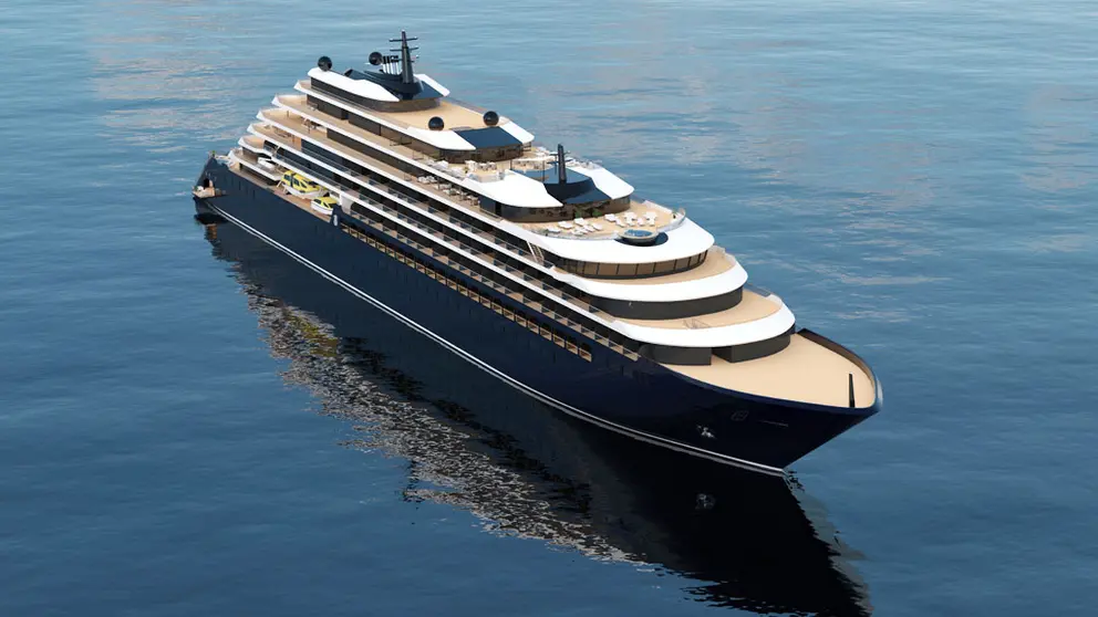 Una infografía del Evrima, el crucero que The Ritz Carlton Yacht Collection construye en Barreras./WEB THE RITZ CARLTON.