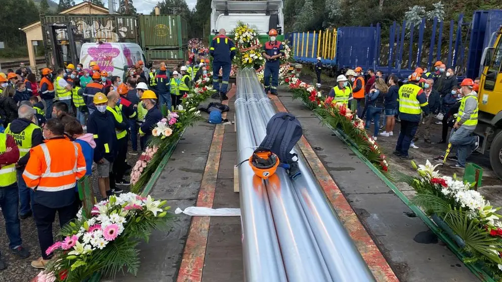 Una de las últimas protestas de trabajadores de Alcoa San Cibrao./CIG.