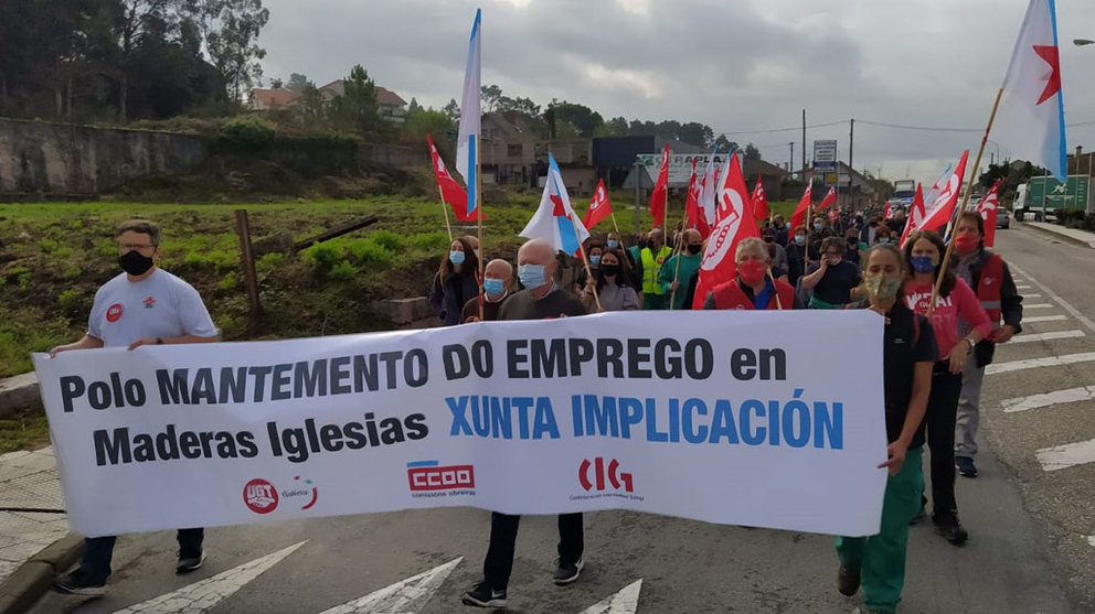 Unha anterior manifestación do persoal de Maderas Iglesias./CIG.