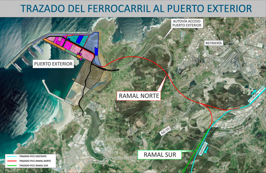 La Autoridad Portuaria quiere que se priorice la construcción del ramal norte que enlazaría con Punta Langosteira.