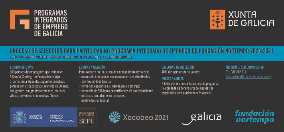 Fundación Nortempo pone en marcha un Programa Integrado de Empleo de la Xunta.