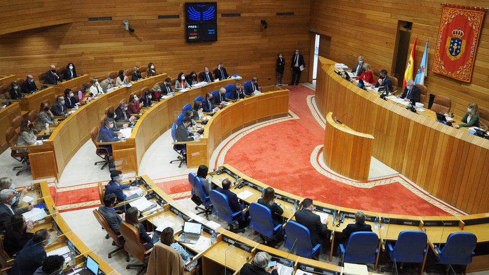 Sesión plenaria del Parlamento de Galicia.