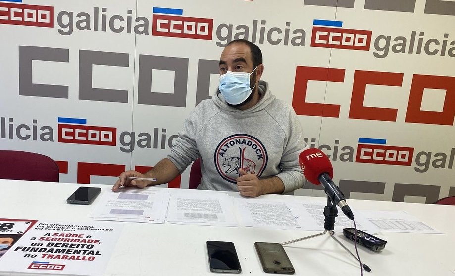 Roi, de CCOO Galicia, presentó el informe sobre siniestralidad laboral en 2020.