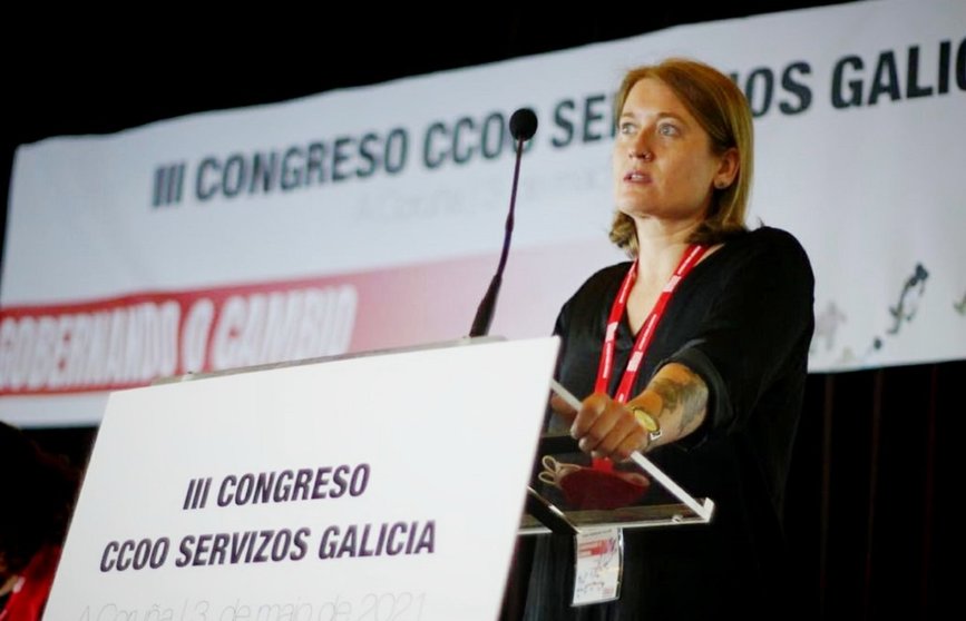 Lucía Trenor, reelixida secretaria xeral de CCOO-Servizos.