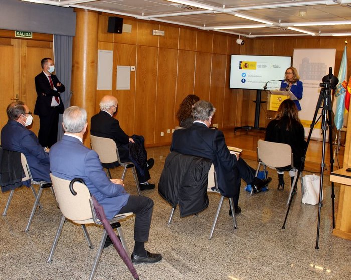 Reunión de la vicepresidenta Nadia Calviño con agentes económicos  y sociales en la Delegación del Gobierno en Galicia.