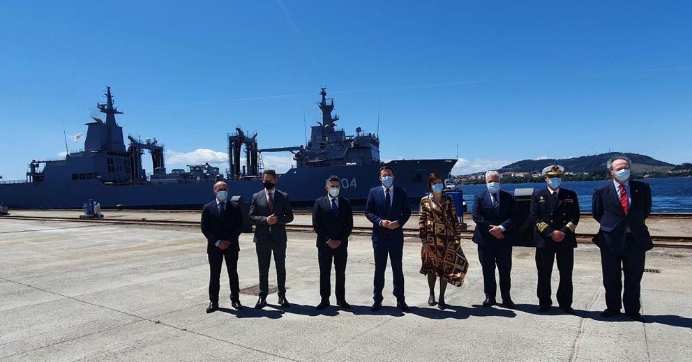 Autoridades en la despedida del buque ‘Stalwart’ desde el astillero de Navantia Ría de Ferrol/WEB NAVANTIA.