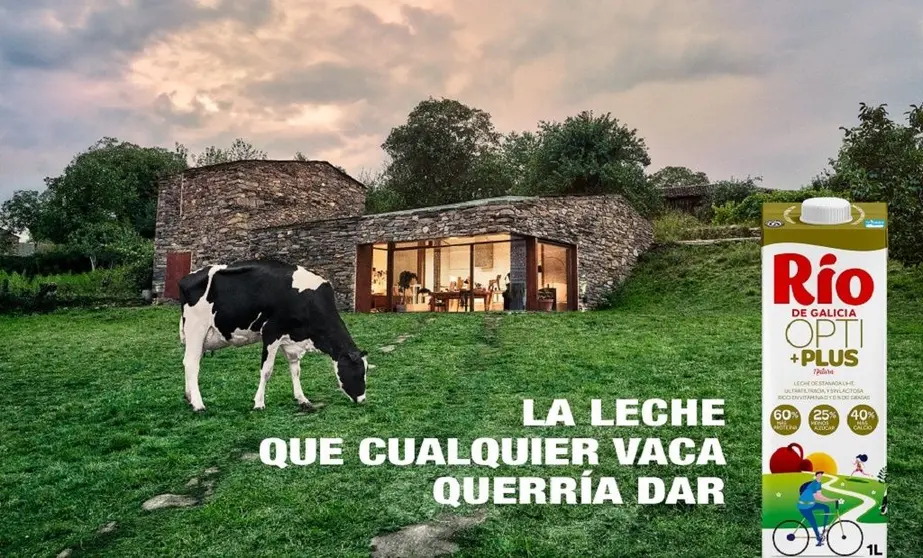 Imagen promocional de la nueva leche Río OPTI+Plus.