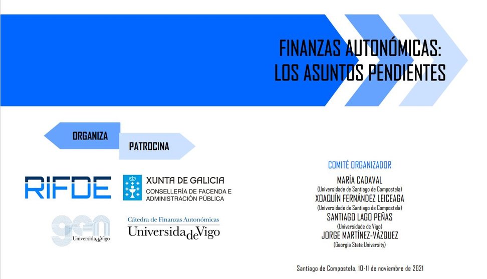 Jornadas de la RIFDE bajo el título “Finanzas autonómicas: los asuntos pendientes".