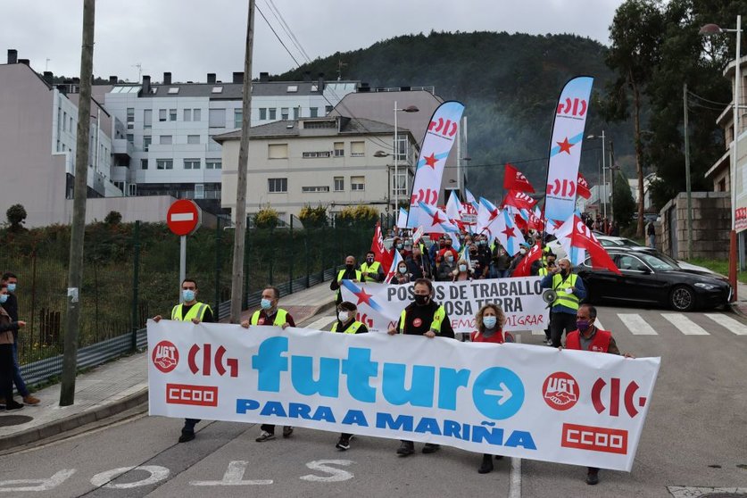 Manifestación en Burela dentro de la jornada de huelga organizada por CIG, CCOO y UGT en A Mariña./WEB CIG.