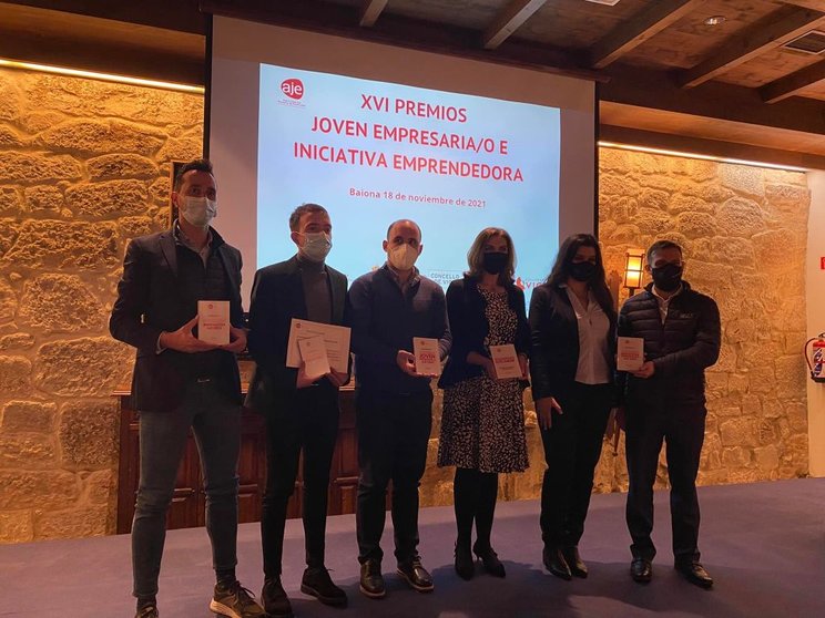 Galardonados en la 16ª edición del Premio Joven Empresario e Iniciativa Emprendedora de AJE Vigo./FACEBOOK AJE.