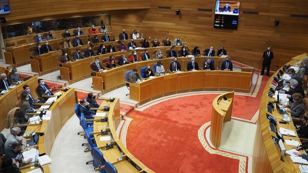 Pleno del Parlamento en que se aprobaron los presupuestos de Galicia para 2022./WEB PARLAMENTO .