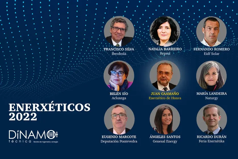 Los nueve premiados en la gala Enerxéticos 2022.