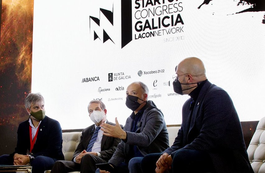 Inauguración del Startup Congress Galicia, con Lalo, Abel Caballero, David Regades y Frankie Gómez.