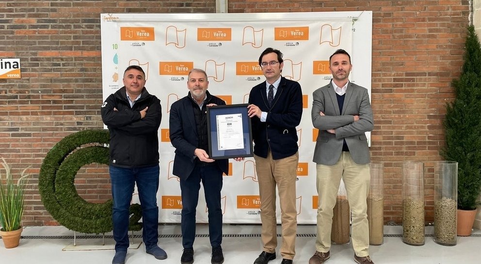 Juan José López Muñoz, Luis Verea, José Rodríguez Coello y Miguel Ángel Fortúnez Garea participaron en la entrega del certificado de Gestión 
Minera Sostenible.