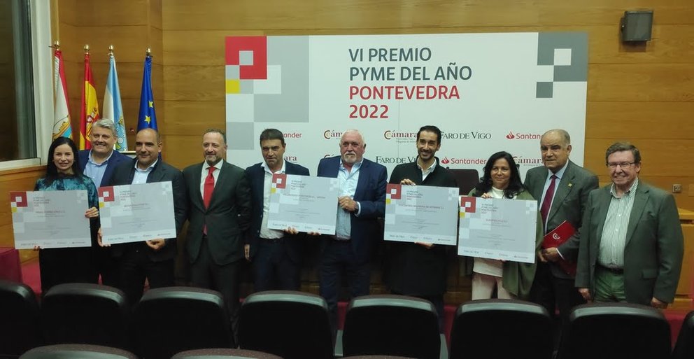 Galardonados con los Premios Pyme del Año 2022 de Pontevedra.
