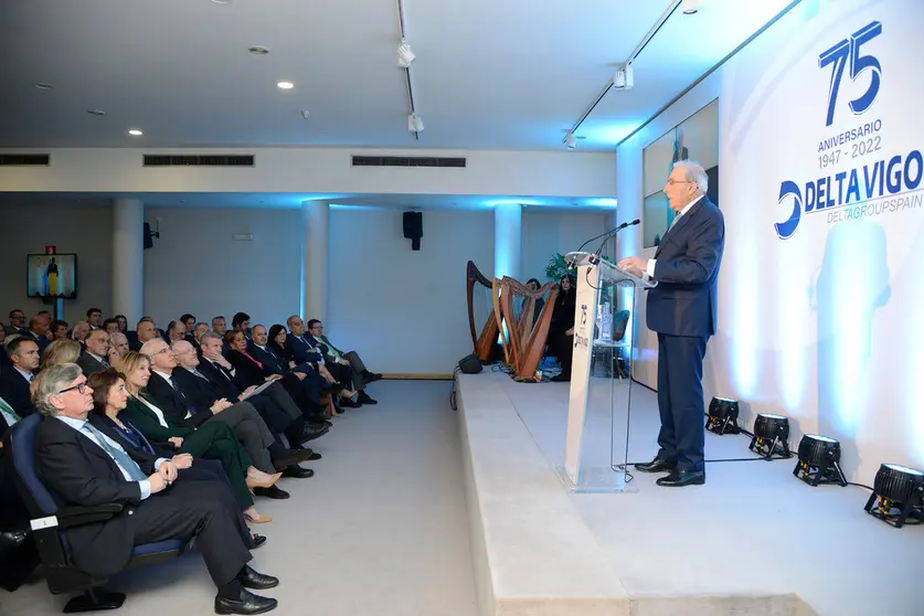 El presidente del Grupo Delta, Francisco Puga, durante su intervención.