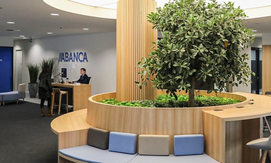 Oficina de Abanca construida en base a criterios sostenibles.