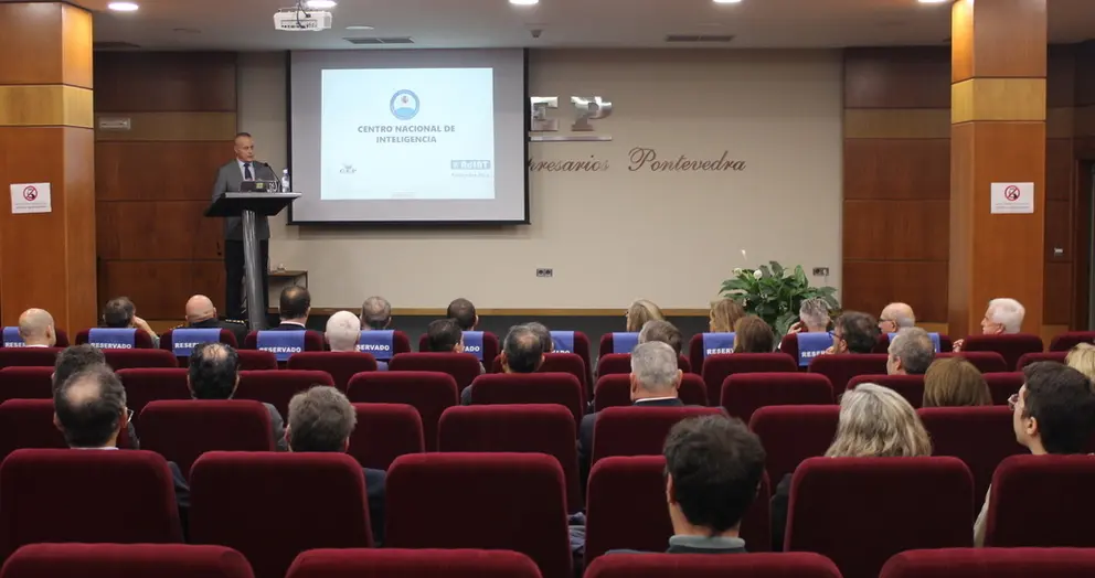 El presidente de la CEP, Jorge Cebreiros, en la apertura del encuentro empresarial sobre seguridad.