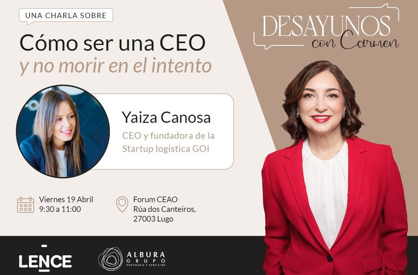 Yaiza Canosa, CEO y fundadora de GOI es la primera invitaa al encuentro “Desayunos con Carmen”.